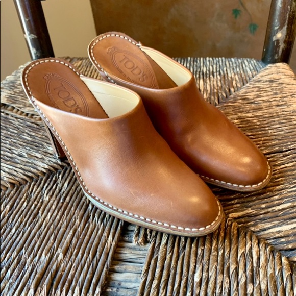 ✨Tod’s Luggage Color Platform Block Heel Clogs✨6✨ - Picture 2 of 15